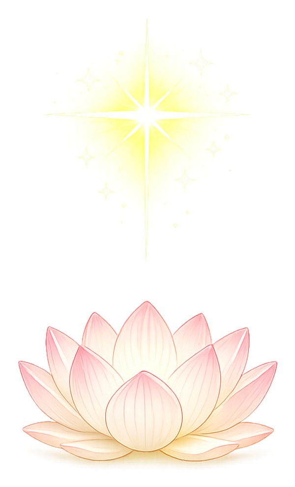 光に照らされた蓮の花